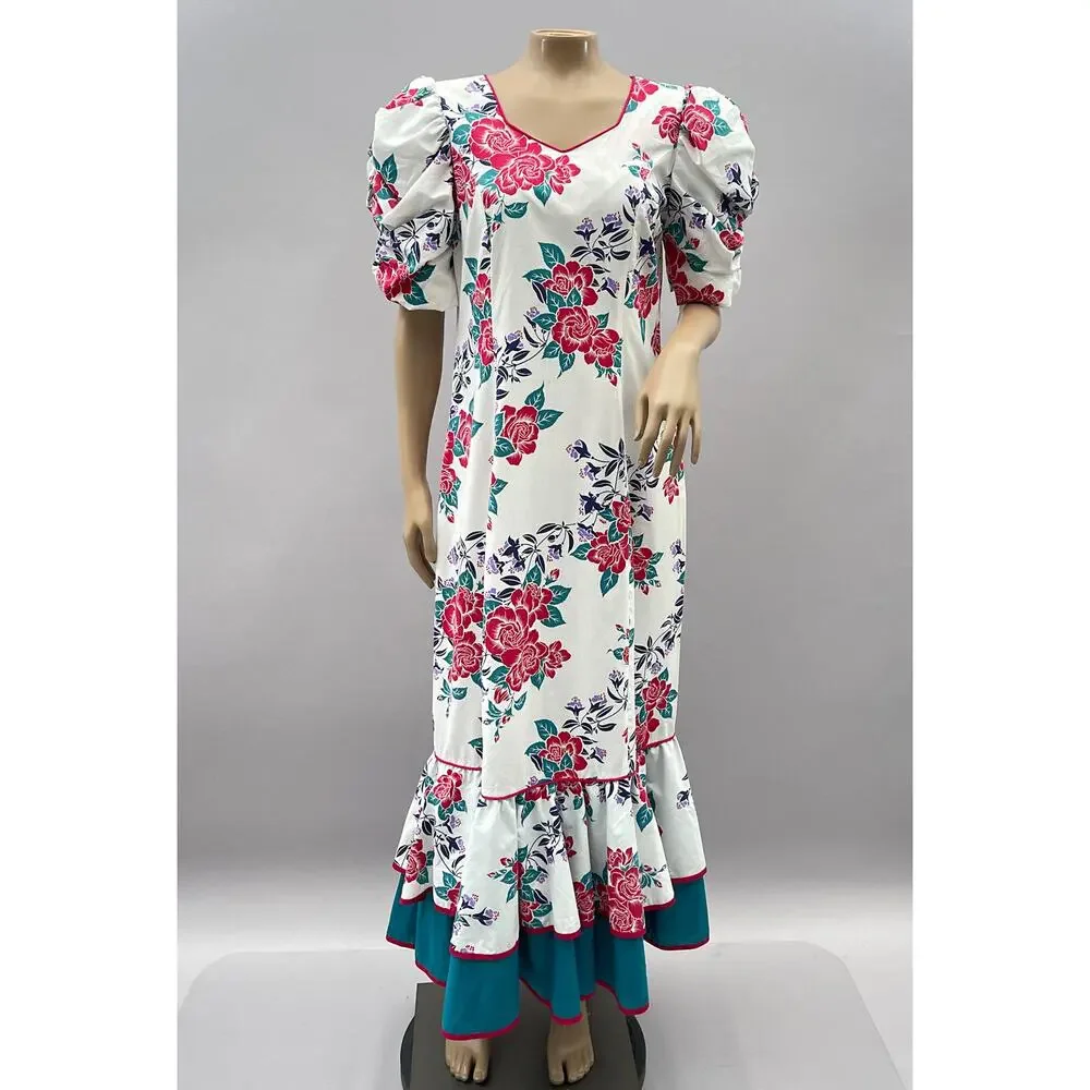 cotton muumuu dress Long Muumuu Dress 3/4 Sleeve Kamamalu Black / L main image 0